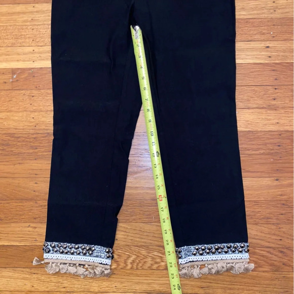 EUC Chico's So Slimming Brigitte Embellished Hem Ankle Pants Size 0.5 / Reg Sz 6 - Picture 9 of 13